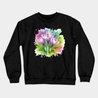 Crocus Flowers Crewneck Sweatshirt